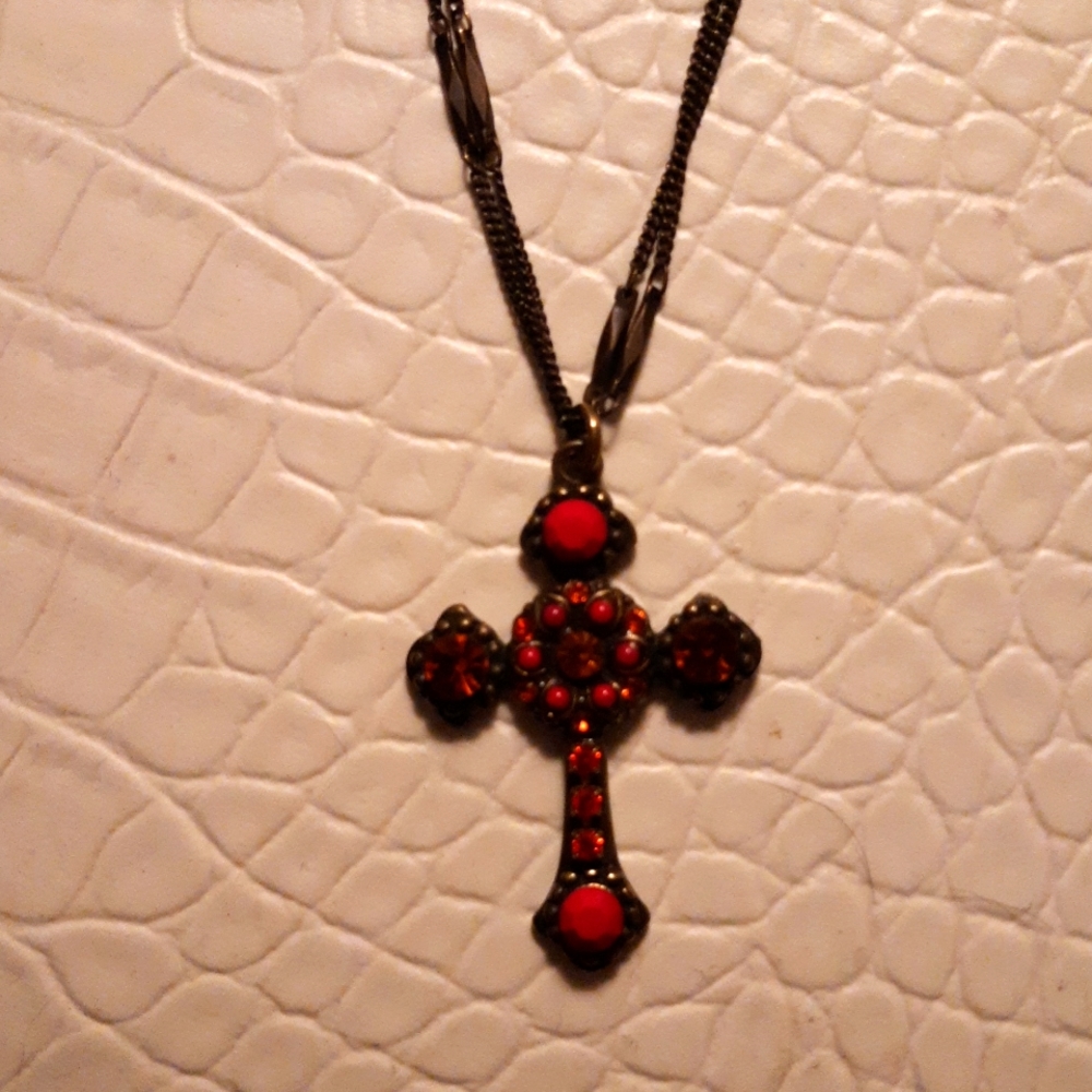Mariana Swarovski Crystal Cross Necklace Purchased In ISREAL At Dead Sea Spa.